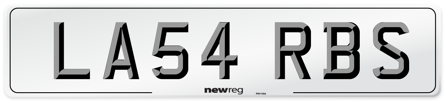 LA54 RBS Number Plate from New Reg